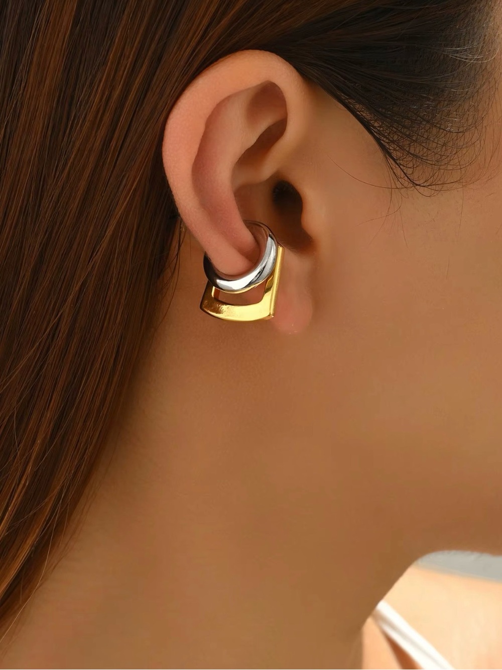 Tina Mini Ear Cuff Earring 2 Two Tone Mixed Metals Demarson STYLE AU15
